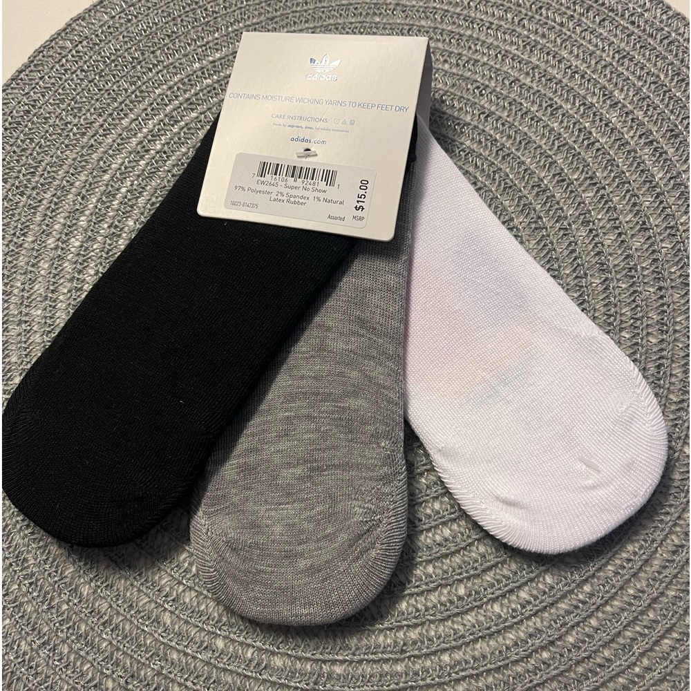 Adidas new no show socks fits women size 6-10 - Picture 3 of 4